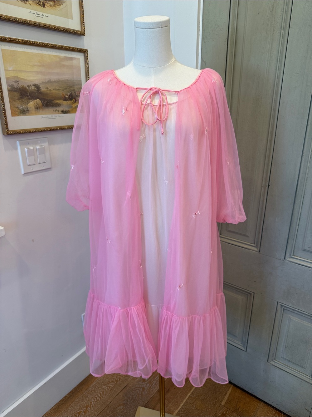 Vintage Nightgown Peignoir Two Piece Set